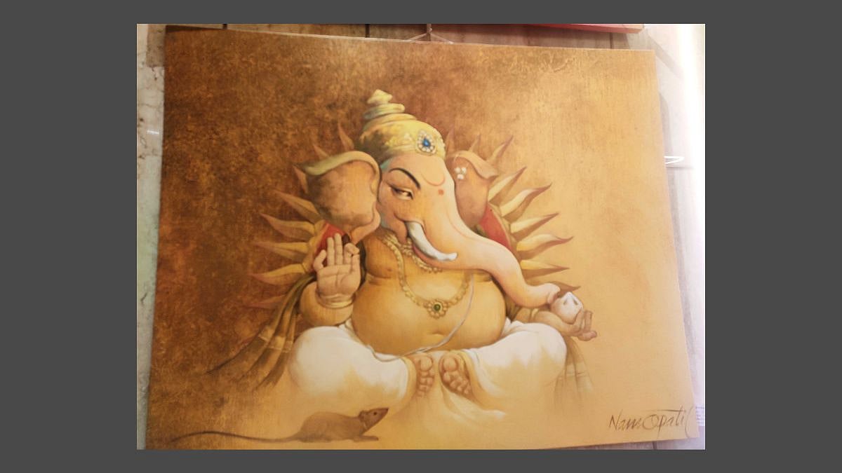 | Ganesha painting by Namdev Patil 
